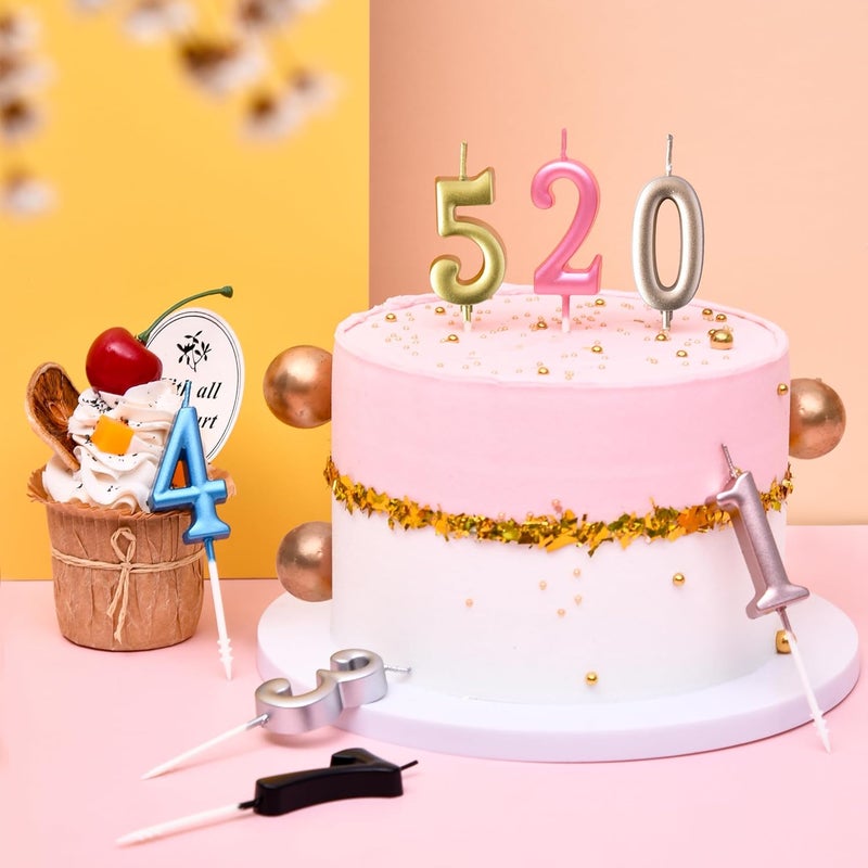 PHD CAKE 10-Pieces Silver Numeral Birthday Candles, Cake Numeral Candles Number 0-9 Glitter Cake Topper Decoration for Birthday,Wedding Anniversary,Party Celebration - Image 5